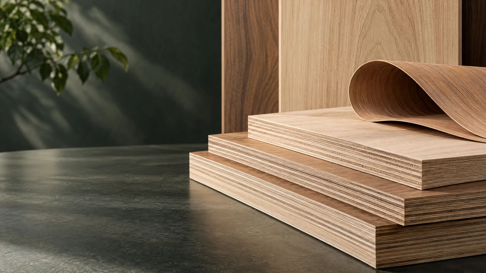 Generic illustrative plywood material with layered wood grain